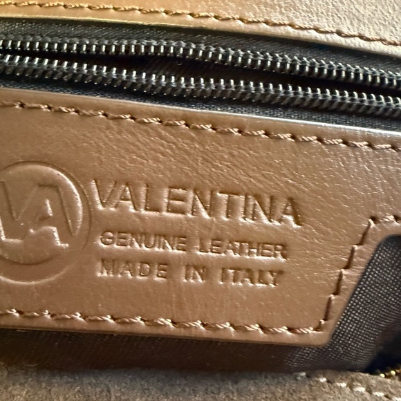 Valentina Brown Suede Shoulder Bag with Dark Leather Strap & Gold Hardware - Picture 8 of 8